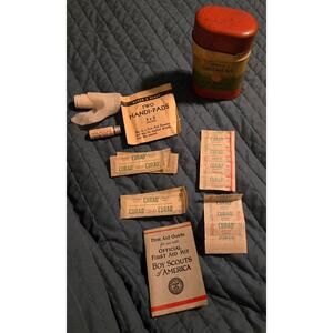 Vintage 1932 boyscout first aid kit with supplies